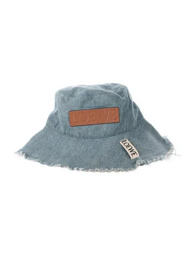 Pre-owned Loewe Denim Bucket Hat In Blue