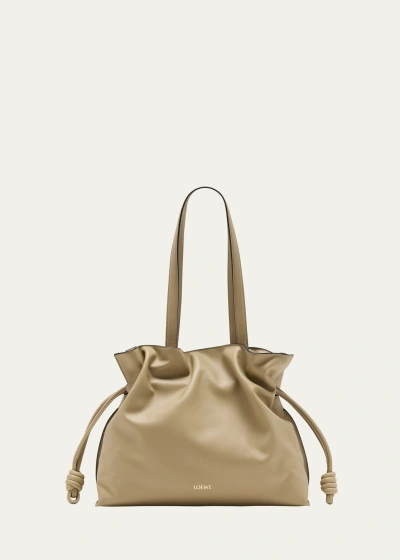 Loewe Flamenco Large Leather Shoulder Bag In Clay Green