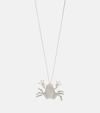 Loewe Frog Pendant Necklace In Silver