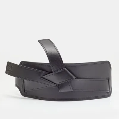 Pre-owned Loewe Gate S Waist Belt Black Leather