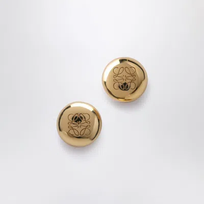 Loewe Gold-plated Anagram Pebble Button Earrings