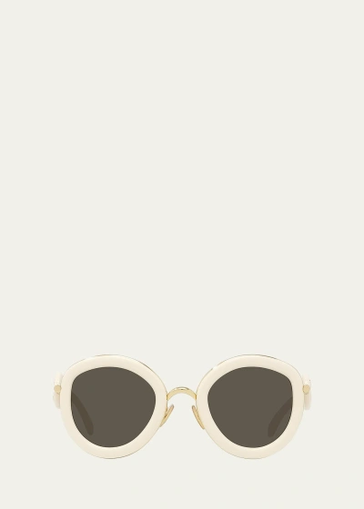 Loewe Golden Anagram Acetate Round Sunglasses