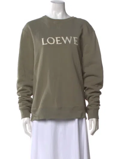 Pre-owned Loewe Graphic Print Crew Neck Sweatshirt In Green