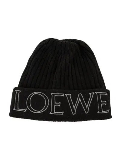 Pre-owned Loewe Knitted Beanie In Black