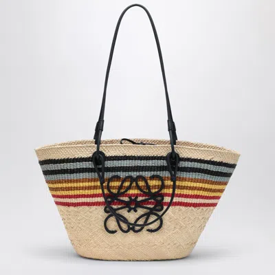 Loewe Large Anagram Basket Bag In Iraca Palm And Leather