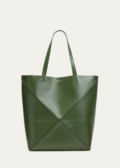 Loewe Large Puzzle Tote Bag In Hunter Green