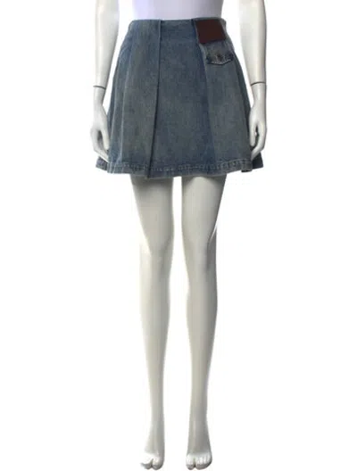 Pre-owned Loewe Lasercut Accents Mini Skirt In Blue