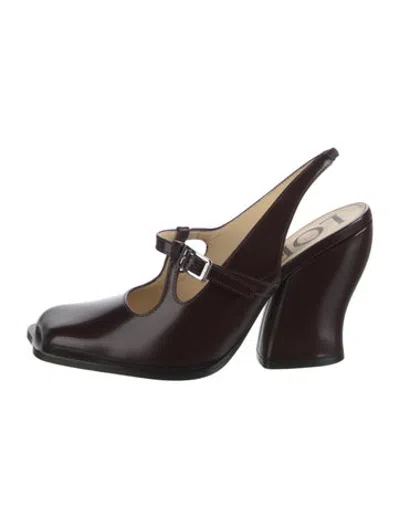 Pre-owned Loewe Leather Pumps In Burgundy