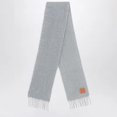 Loewe Light Grey Mohair Scarf In Gray