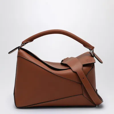 Loewe Medium Puzzle Bag In Brown In Orange