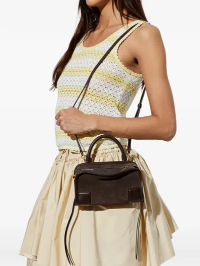 Loewe Mini Amazon 180 Suede Tote Bag In Brown