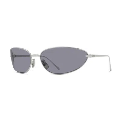 Loewe Mini Shiny Silver Sunglasses In Metallic