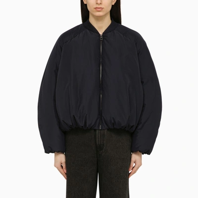 Loewe Padded Dark Navy Nylon Bomber Jacket Women In Green