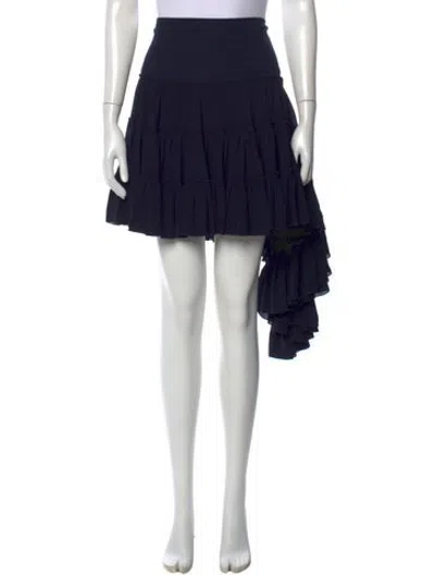 Pre-owned Loewe Silk Mini Skirt In Blue