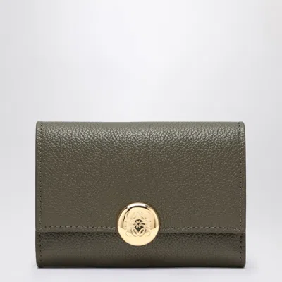 Loewe Small Pebble Wallet In Khaki In Green