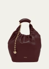 Loewe Small Squeeze Chain Leather Hobo Bag In 7240 Dark Burgund