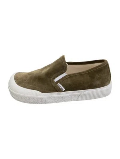 Pre-owned Loewe Suede Loafers In Gold