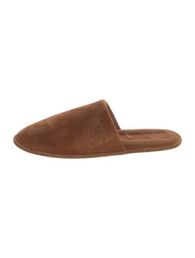 Pre-owned Loewe Suede Slippers In Brown