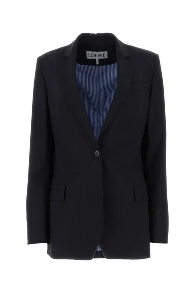 Loewe Tailored Single-breasted Blazer In Black
