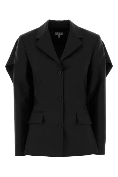 Loewe Tailored Wool Blazer For Women In Black
