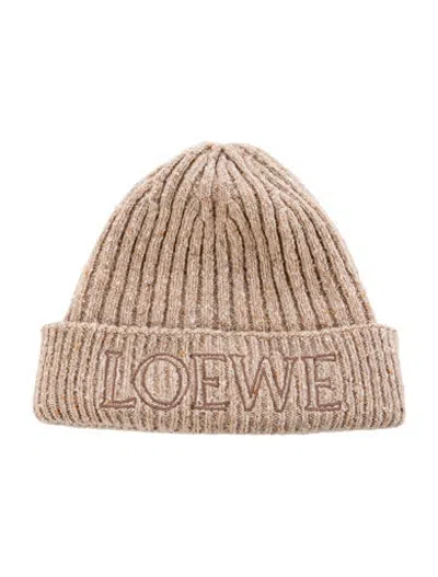 Pre-owned Loewe Wool Knit Beanie In Neutrals