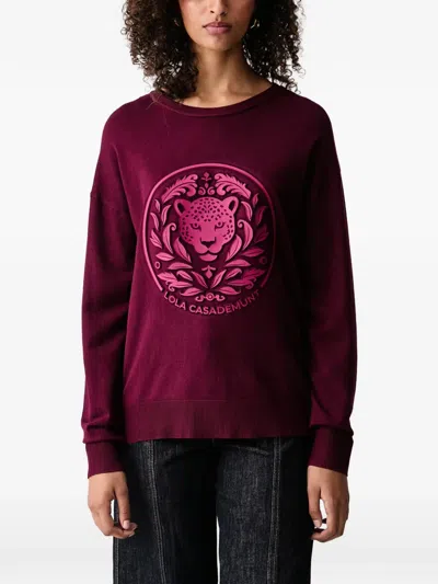 Lola Casademunt Logo-embossed Sweater In Red | ModeSens