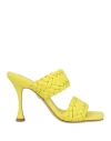Lola Cruz Woman Sandals Yellow Size 8 Soft Leather