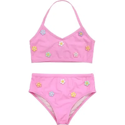 Lola + The Boys Kids'  Charm Daisy Bikini In Pink