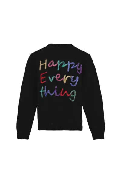 Lola + The Boys Kids'  Happy Everything Tinsel Sweater In Black