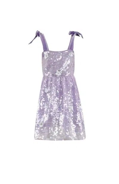 Lola + The Boys Kids'  Lavender Daisy Sequin Dress In Purple