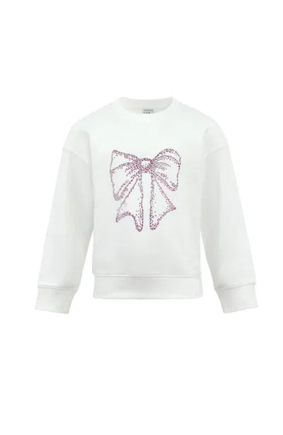 Lola + The Boys Kids'  Shimmer Bow Sweatshirt In White
