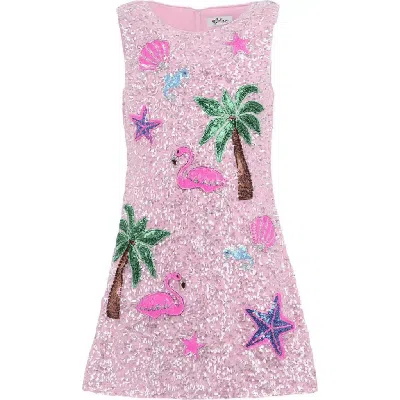 Lola + The Boys Kids'  Summer Shimmer Icon Dress In Pink
