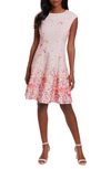 London Times Women's Scattered Floral-print Fit & Flare Dress In Pink,coral