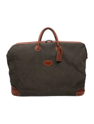 Pre-owned Longchamp Canvas Carry- On In Green