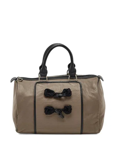 Pre-owned Longchamp Knot Toggle Satchel Bag In Neutrals