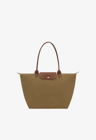 Longchamp Large Le Pliage Original Tote Bag In Green