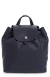 Longchamp Le Pliage Cuir Backpack In Navy