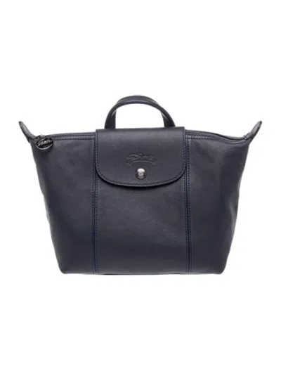 Pre-owned Longchamp Leather Backpack In Blue