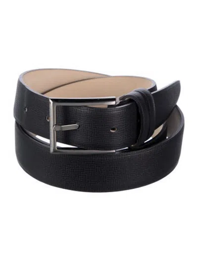 Pre-owned Longchamp Leather Belt In Black