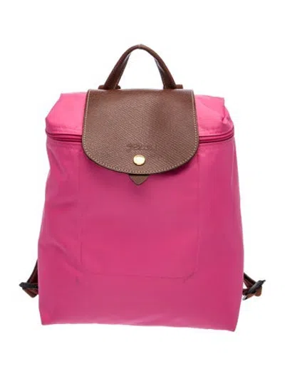 Pre-owned Longchamp Nylon Backpack In Red