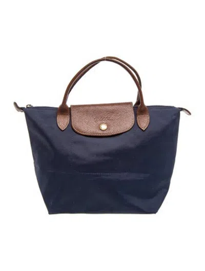 Pre-owned Longchamp Nylon Top Handle Bag In Blue
