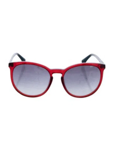 Pre-owned Longchamp Round Gradient Sunglasses In Purple/red