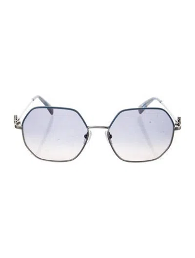 Pre-owned Longchamp Square Gradient Sunglasses In Silver