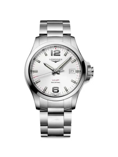 Pre-owned Longines 2025 Conquest V.h.p. 43mm Watch In Silver