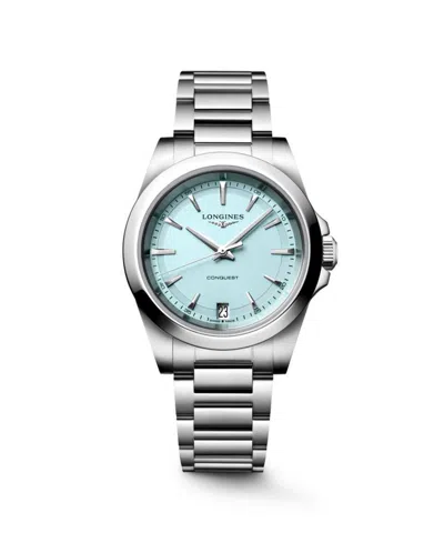 Longines Women's Conquest Silver Stainless Steel Strap Watch 34mm