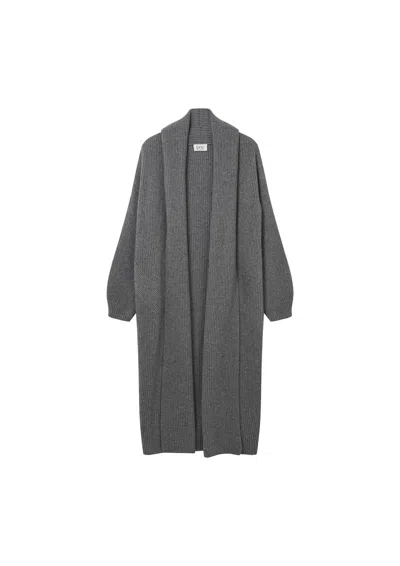Loop Cashmere Women's Ribbed Cashmere Coatigan In Pewter Grey
