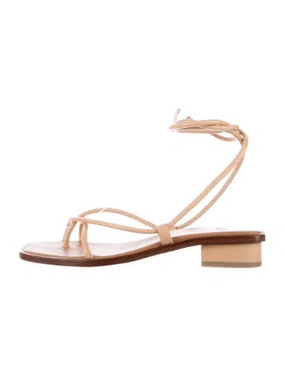 Pre-owned Loq Leather Sandals In Neutrals