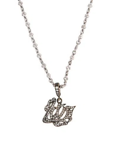 Pre-owned Loree Rodkin 18k Diamond Love Pendant Necklace, 19.5" In Multicolor