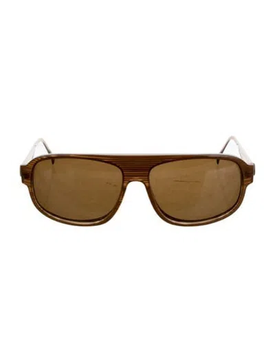 Pre-owned Loree Rodkin Aviator Tinted Sunglasses In Brown