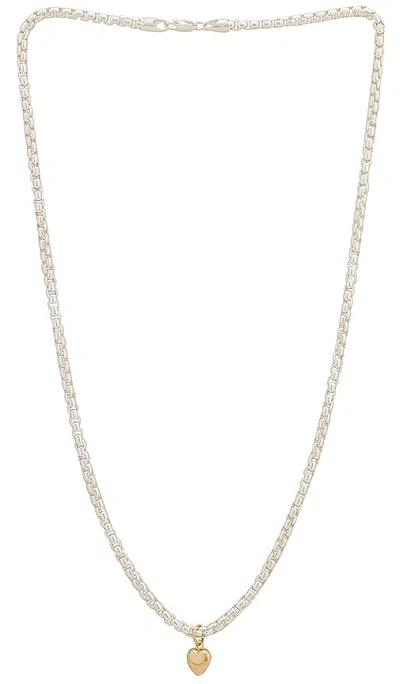 Loren Stewart Gordita Heart Necklace In Metallic Silver
